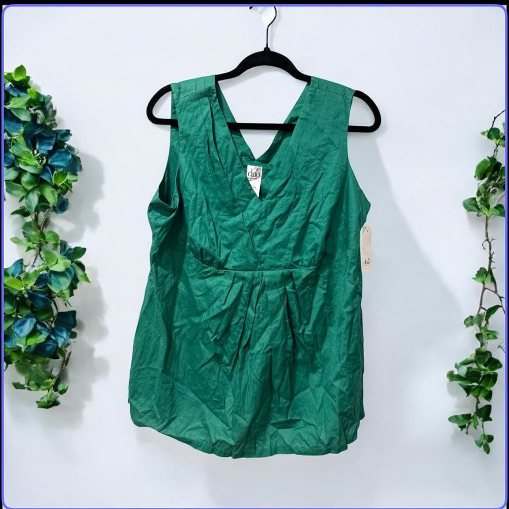 Maternity Chic Green Sleeveless Tie Front Blouse